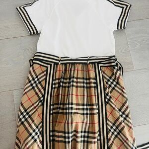 Girls' Burberry Rhonda Mixed Pattern Dress - size 8